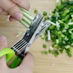 5-LAYER Stainless Steel Kitchen Shears - Versatile Onion And Herb Chopper Suitable For Grilling And Indoor Use - Durable Safe Wi