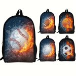 Ball Printing Young Students Leisure Large Capacity Backpack Schoolbag