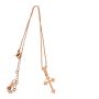 Women Rose Gold Plated Cross Pendant Necklace