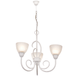 Metal Chandelier With Alabaster Glass Light Fitting 3 X 60W Es