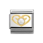 Composable Classic Link Heart With White Pearl