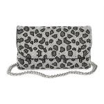 Grey Crystal Diamante Clutch