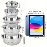 5PCS Stainless Steel Mixing Bowls With Scale - Ideal For Cooking Baking And Prepping - Household Kitchen Basin For Washing And S
