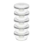 5 Piece 950ML Glass Food Storage Container Set Clear