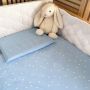 Cot Duvet Cover Set - White Stars On Blue