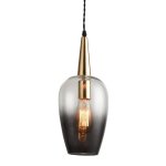 Zanthy Smokey Glass Pendant Light Gold
