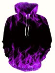 Creative Flame Print Hoodie Cool Hoodies For Men Men's Casual Graphic Design Pullover Hooded Sweatshirt With Kangaroo Pocket Str