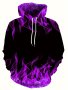 Creative Flame Print Hoodie Cool Hoodies For Men Men's Casual Graphic Design Pullover Hooded Sweatshirt With Kangaroo Pocket Streetwear For Winter Fall As Gifts