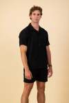 Short Sleeve SHIRT Linen Viscose Black - L xl