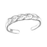 C1094-C6186 - 925 Sterling Silver Leaf Toe Ring Adjustable Size