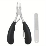 Professional Ingrown Toenail Clippers - Sharp Curved Blade For Thick Nails Men And Women - Unscented Pedicure Tool With Nail Fil