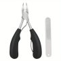 Professional Ingrown Toenail Clippers - Sharp Curved Blade For Thick Nails Men And Women - Unscented Pedicure Tool With Nail File - Ideal Gift