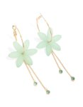 Goldair Gold Diamante Blue Flower Chain Drop Earrings