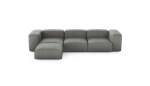 Four Module Chaise Sofa - Leather - Light Grey - 314CM X 199CM