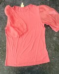 H&m Pink Top With Puffy Arms Small