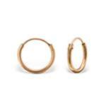 C691-C31263 - Rose Gold Plated Over Sterling Silver Hoop Earrings 12MM