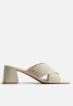 Textured Mules - Light Beige