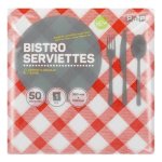 Pnp 1 Ply Bistro Serviettes Red 50 Pack