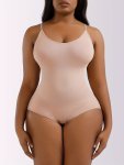 2PCS Seamless Solid Shaping Bodysuit Tummy Control Butt Lifting Slip Body Shaper Women's Underwear & Shapewear