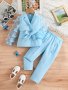 Elegant Girls 2PCS Mesh Long Sleeve Jacket Outerwear + Pants Set Spring Fall Gift Party Birthday