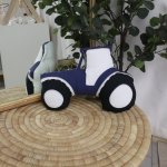 Shaped Pillow Navy Tractor Navy Farm Patchwork Sheep Set