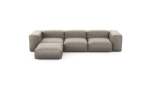 Four Module Chaise Sofa - Velvet - Stone - 314CM X 199CM