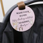 Wash Your Hands No Kisses Plaque Woodlands Girl Design