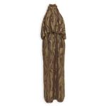 Chocolate Foil Blouson Maxi Dress