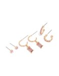 Goldair Gold Pink Diamante Hoop & Stud Earrings 3-PACK
