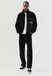 Relaxed Fit Fleece Jacket - Black
