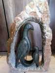 Large Stone Statue Bird With Baby