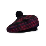 Scottish Tam O' Shanter Hat Tartan Bonnet Pom Pom Wool Flat Cap One Size Macdonald 012TCP