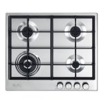 ELBA Elio 60CM 4 Burner Gas Hob With Front Controls - Stainless Steel