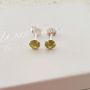 Jenna-lee 925 Sterling Silver Birthstone Jan-dec Cz Earrings Size: 6MM - November Cz Yellow