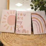 Canvases A4 Set Of 3 Rainbow Sunshine In Stock