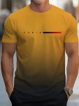 Paris Letters Print Men's Fashion Comfy Breathable T-Shirt New Casual Top Round Neck Short Sleeve Tee For Spring Summer Holiday