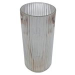 Round Striped Glass Vase Clear 25CM
