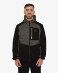 Soviet Mens Hooded Lightweight Jacket In Black And Olive - Black And Olive XL