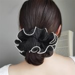 4-PIECE Set Chic Fabric Scrunchies Elegant Minimalist Solid Color Pleated Hair Ties For Women Fashionable Hair Ring Elastics Sui