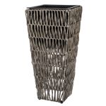 Brown Rattan Square Pot 28X28X60CM