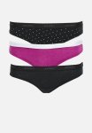 Jockey 3 Pack Print Bikini -- Black mini Stars fuschia