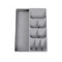 Expandable Drawer Organizer Tray Plastic Cutlery Utensil Organizer - Grey