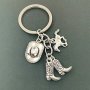 Vintage Western Cowboy Keychain - Alloy Boot Hat & Horseshoe Charm For Bags & Backpacks - Perfect Holiday Gift