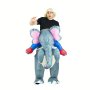 Adorable Funny Unique Riding Elephant Design Inflatable Suit Inflatable Cartoon Doll Outfit Halloween Christmas Larp Party Supplies Photography Props Stage Performance Accessories Perfect Gift