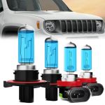 Leccibub Headlight Bulbs Compatible With Jeep Renegade 2015-2023 9008 High Low Beam + H11 Fog Lights Halogen Light Bulb Combo Su