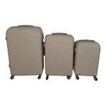 Smte 3 Piece Abs Trolley Luggage Set V1-F18 White With Keychain