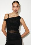 Superbalist Asym Mesh Top - Black