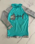Sun Collection Turquoise Fish Bone Rash Vest 2Y