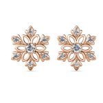 DESTINY Enchanted Snowflake Earrings With Swarovski Crystals - Gold