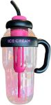 Portable Plastic Water& Icecream Bottle 1200ML With Tea Infuser Straw